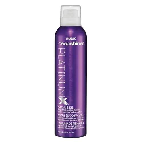 RUSK Deepshine PlatinumX Mousse can for platinum and gray hair